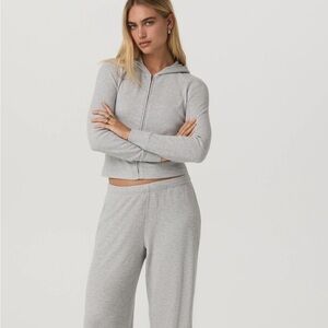 Vuori Short Length Waffle Gray Wide Leg Pants